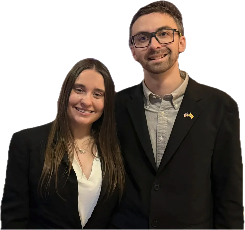 Britney Ferdetta (left) and Gavin Rozzi (right), write-in candidates for Florence Township Board of Education